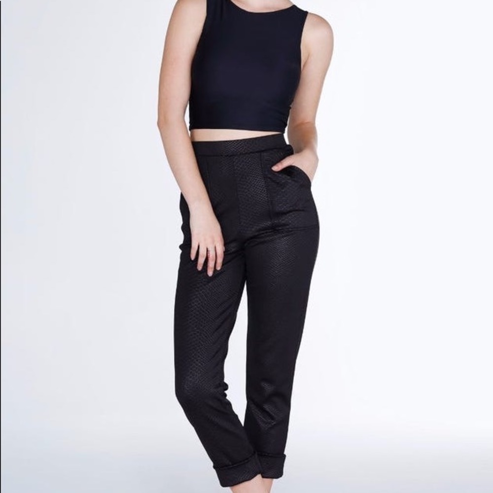 Blackmilk Reptilian High Waisted Cuffed Pants M